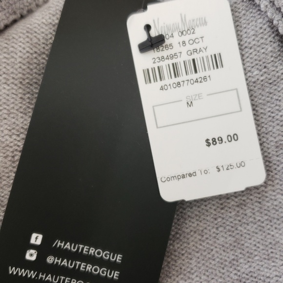 Haute Rouge open back grey sweater medium - Picture 7 of 8